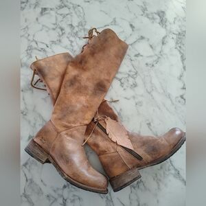 Bed Stu Rustic Brown Lace Up Boots